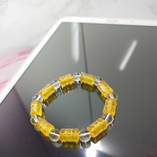 Chuỗi phong thủy đeo tay màu vàng mix hạt trong suốt rất đẹp