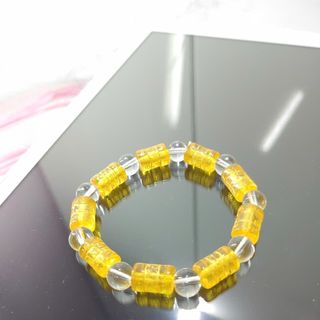 Chuỗi phong thủy đeo tay màu vàng mix hạt trong suốt rất đẹp