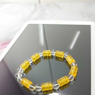 Chuỗi phong thủy đeo tay màu vàng mix hạt trong suốt rất đẹp