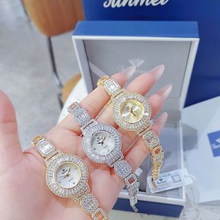 ĐỒNG HỒ NỮ CHÍNH HÃNG FUNMEI F2062 ĐÍNH ĐÁ CZ FULLBOX TEM HÃNG