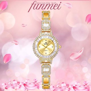 ĐỒNG HỒ NỮ CHÍNH HÃNG FUNMEI F2062 ĐÍNH ĐÁ CZ FULLBOX TEM HÃNG