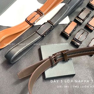 Dây da bò 3 lớp nappa - đầu khoá tăng cao cấp