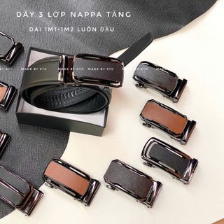 Dây da bò 3 lớp nappa - đầu khoá tăng cao cấp