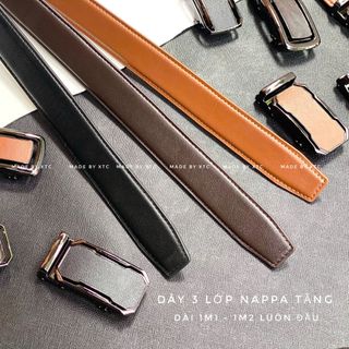 Dây da bò 3 lớp nappa - đầu khoá tăng cao cấp