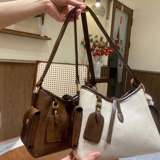 Túi xách nữ, túi đeo chéo da nhăn bóng tặng kèm móc treo kiểu dáng hàn quốc trẻ trung K718