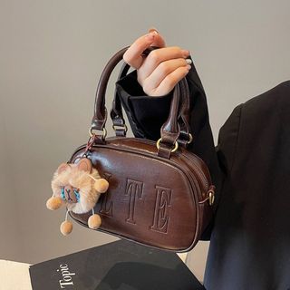 Túi xách nữ, túi đeo chéo 2 quai xách da nhăn bóng tặng kèm gấu treo K627