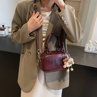 Túi xách nữ, túi đeo chéo 2 quai xách da nhăn bóng tặng kèm gấu treo K627