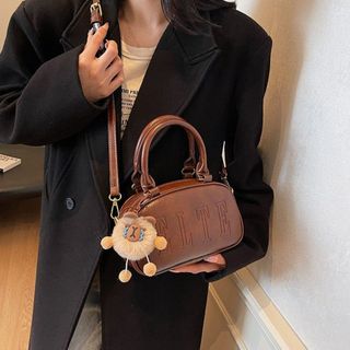 Túi xách nữ, túi đeo chéo 2 quai xách da nhăn bóng tặng kèm gấu treo K627