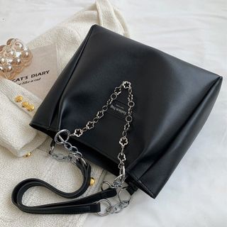 Túi xách nữ, túi công sở xách tay, kẹp nách da trơn kèm xích hoa K624