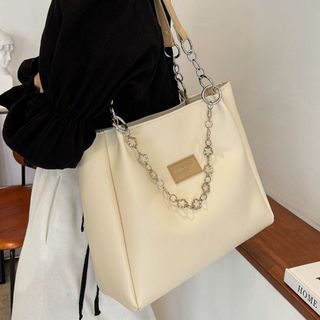 Túi xách nữ, túi công sở xách tay, kẹp nách da trơn kèm xích hoa K624