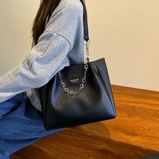 Túi xách nữ, túi công sở xách tay, kẹp nách da trơn kèm xích hoa K624