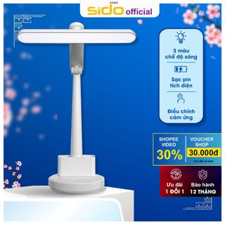 đèn học chống cận để bàn kèm hộp bút dạng tích điện