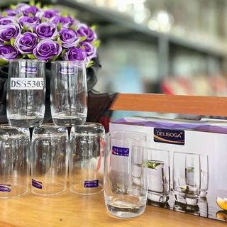Bộ 6 Cốc Thủy Tinh Trơn Trứng Cao DSS5303 (THÙNG 8B)