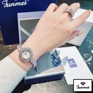 ĐỒNG HỒ NỮ CHÍNH HÃNG FUNMEI F2050 ĐÍNH ĐÁ CZ FULLBOX TEM HÃNG