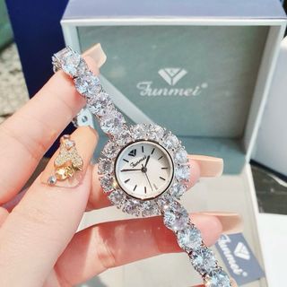 ĐỒNG HỒ NỮ CHÍNH HÃNG FUNMEI F2050 ĐÍNH ĐÁ CZ FULLBOX TEM HÃNG