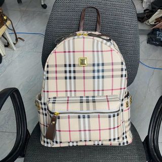 Balo đi học, balo đi chơi họa tiết kẻ caro quai bản to K674