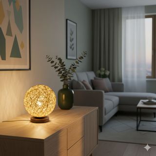 đèn ngủ để bàn hình quả cầu, 7 màu tuỳ chỉnh màu sắc bằng điều khiển từ xa