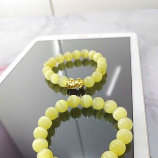 Vòng tay tỳ hưu phong thủy 10ly mix tỳ hưu chuỗi đeo tay đá mắt mèo