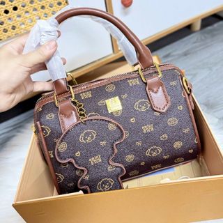 [Tặng móc khóa] Túi xách nữ, túi đeo chéo size 18cm họa tiết dễ thương tặng kèm móc khóa cún K737