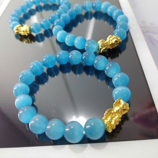 Vòng tay chuỗi phong thủy đeo tay đẹp 10ly mix tỳ hưu đá mắt mèo