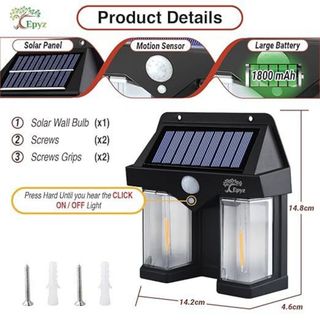 đèn năng lượng mặt trời 2 bóng