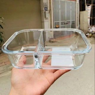 HỘP THỦY TINH 2 NGĂN 1000ML CHỮ NHẬT BX1001 (T16)