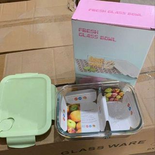 HỘP THỦY TINH 2 NGĂN 1000ML CHỮ NHẬT BX1001 (T16)