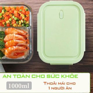 HỘP THỦY TINH 2 NGĂN 1000ML CHỮ NHẬT BX1001 (T16)