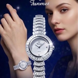 ĐỒNG HỒ NỮ CHÍNH NGẠCH FUNMEI F2049 ĐÍNH CZ FULLBOX  HOÁ ĐƠN