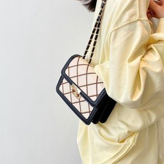 Túi xách nữ, túi đeo chéo thêu trần trám khóa miu K20