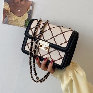 Túi xách nữ, túi đeo chéo thêu trần trám khóa miu K20