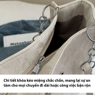 Túi xách nữ, túi đeo chéo công sở da nhung mềm mịn gắn mác bươm bạc K589