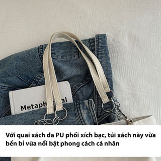 Túi xách nữ, túi đeo chéo công sở da nhung mềm mịn gắn mác bươm bạc K589