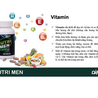 Viên uống bổ sung Vitamin khoáng chất NUTRIMEN Damode lọ 100 viên