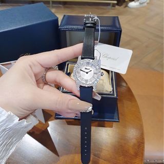 ĐỒNG HỒ NỮ CAO CẤP TROPARD DÂY DA ĐEN GẮN ĐÁ CZ