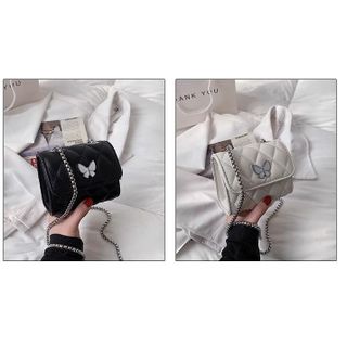 Túi xách nữ, túi đeo chéo khoá bấm, xích đan đính kèm nơ K453