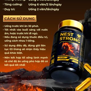 VIÊN UỐNG YẾN SÀO NEST STRONG TĂNG CƯỜNG SINH LÝ NAM GIỚI L-ARGININE 9.000MG, KẼM 7.200MG