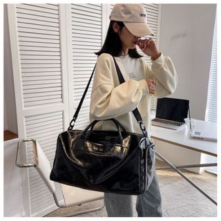 Túi xách nữ, túi đeo chéo du lịch Noco da nhăn bóng, có ngăn đựng giày dép K447