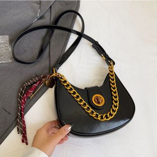 Túi xách nữ, túi đeo chéo dáng thuyền da nhăn bóng tặng kèm champ dây K643