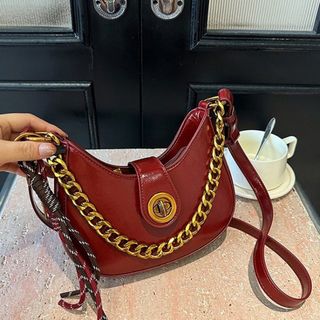 Túi xách nữ, túi đeo chéo dáng thuyền da nhăn bóng tặng kèm champ dây K643