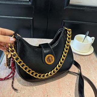 Túi xách nữ, túi đeo chéo dáng thuyền da nhăn bóng tặng kèm champ dây K643