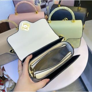 Túi xách nữ, túi đeo chéo khoá xoay quai cứng cáp dây đeo bản to K454