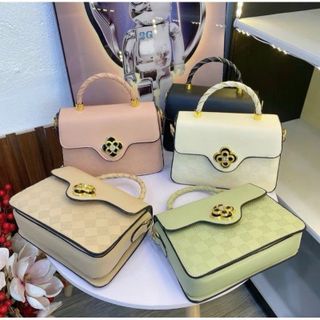 Túi xách nữ, túi đeo chéo khoá xoay quai cứng cáp dây đeo bản to K454