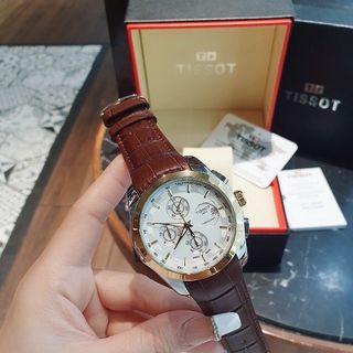 SĂN SALE LỚN ĐỒNG HỒ NAM TRUNG CẤP MÁY QUARZT TIXOT DÂY DA NÂU