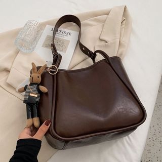 Túi xách nữ, túi công sở xách tay, kẹp nách da nhăn dầy dặn tặng kèm thỏ bông treo K620