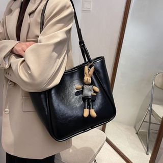 Túi xách nữ, túi công sở xách tay, kẹp nách da nhăn dầy dặn tặng kèm thỏ bông treo K620