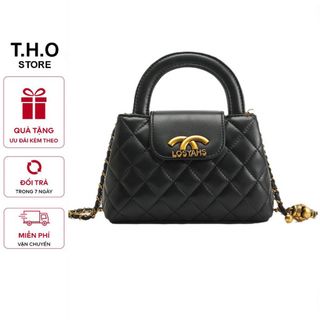 Túi xách nữ, túi đeo chéo trần chỉ da mềm dây da dan xích K334