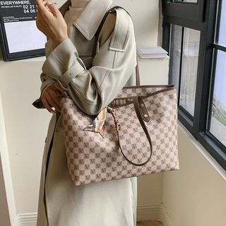 Túi xách nữ, túi công sở xách tay, kẹp nách kẻ caro tặng kèm khăn lụa K619