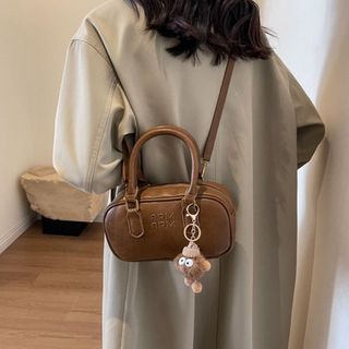 Túi xách nữ, túi đeo chéo hai quai dáng bầu da nhăn tặng kèm móc treo K618