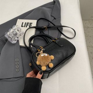 Túi xách nữ, túi đeo chéo hai quai dáng bầu da nhăn tặng kèm móc treo K618